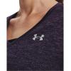 imageUnder Armour Womens Tech VNeck Twist ShortSleeve TShirt544 Tux Purple  Retro Purple  Metallic Silver