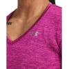 imageUnder Armour Womens Tech VNeck Twist ShortSleeve TShirt573 Mystic Magenta  Rebel Pink  Metallic Silver