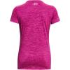 imageUnder Armour Womens Tech VNeck Twist ShortSleeve TShirt573 Mystic Magenta  Rebel Pink  Metallic Silver