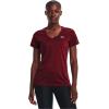 imageUnder Armour Womens Tech VNeck Twist ShortSleeve TShirt601 Dark Maroon  Cordova Red  Metallic Silver