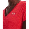 imageUnder Armour Womens Tech VNeck Twist ShortSleeve TShirt629 Beta  Pomegranate  Metallic Silver