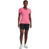 imageUnder Armour Womens Tech VNeck Twist ShortSleeve TShirt643 Pink Punk  White  Metallic Silver
