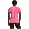 imageUnder Armour Womens Tech VNeck Twist ShortSleeve TShirt643 Pink Punk  White  Metallic Silver