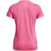 imageUnder Armour Womens Tech VNeck Twist ShortSleeve TShirt643 Pink Punk  White  Metallic Silver