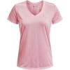 imageUnder Armour Womens Tech VNeck Twist ShortSleeve TShirt647 Prime Pink   Metallic Silver