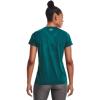 imageUnder Armour Womens Tech VNeck Twist ShortSleeve TShirt716 Tourmaline Teal   Metallic Silver