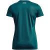 imageUnder Armour Womens Tech VNeck Twist ShortSleeve TShirt716 Tourmaline Teal   Metallic Silver