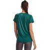 imageUnder Armour Womens Tech VNeck Twist ShortSleeve TShirt722 Coastal Teal  Birdie Green  Metallic Silver