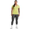 imageUnder Armour Womens Tech VNeck Twist ShortSleeve TShirt743 Lime Yellow  White  Metallic Silver