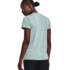 imageUnder Armour Womens Tech VNeck Twist ShortSleeve TShirt781 Opal Green  White  Metallic Silver