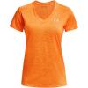 imageUnder Armour Womens Tech VNeck Twist ShortSleeve TShirt799 Starfruit  Orange Blast  Metallic Silver