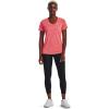 imageUnder Armour Womens Tech VNeck Twist ShortSleeve TShirt849 Calypso  Blitz Red  Metallic Silver
