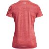 imageUnder Armour Womens Tech VNeck Twist ShortSleeve TShirt849 Calypso  Blitz Red  Metallic Silver