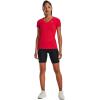 imageUnder Armour Womens Tech VNeck Twist ShortSleeve TShirt890 Radio Red   Metallic Silver