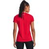 imageUnder Armour Womens Tech VNeck Twist ShortSleeve TShirt890 Radio Red   Metallic Silver
