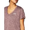 imageUnder Armour Womens Tech VNeck Twist ShortSleeve TShirtAsh Plum 554Metallic Silver