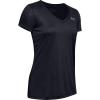 imageUnder Armour Womens Tech VNeck Twist ShortSleeve TShirtBlack Metallic Silver