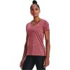 imageUnder Armour Womens Tech VNeck Twist ShortSleeve TShirtBlack Rose 664Metallic Silver