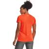 imageUnder Armour Womens Tech VNeck Twist ShortSleeve TShirtBlaze Orange 825 Metallic Silver