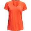 imageUnder Armour Womens Tech VNeck Twist ShortSleeve TShirtBlaze Orange 825 Metallic Silver