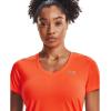 imageUnder Armour Womens Tech VNeck Twist ShortSleeve TShirtBlaze Orange 825Metallic Silver