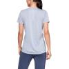 imageUnder Armour Womens Tech VNeck Twist ShortSleeve TShirtBlue Heights 448Metallic Silver