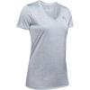 imageUnder Armour Womens Tech VNeck Twist ShortSleeve TShirtBlue Heights 448Metallic Silver