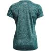 imageUnder Armour Womens Tech VNeck Twist ShortSleeve TShirtBlue Note 413Metallic Silver