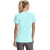 imageUnder Armour Womens Tech VNeck Twist ShortSleeve TShirtBreeze 441Metallic Silver