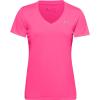 imageUnder Armour Womens Tech VNeck Twist ShortSleeve TShirtCerise 653Metallic Silver