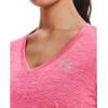 imageUnder Armour Womens Tech VNeck Twist ShortSleeve TShirtCerise 655Metallic Silver
