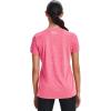 imageUnder Armour Womens Tech VNeck Twist ShortSleeve TShirtCerise 655Metallic Silver