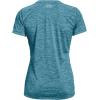 imageUnder Armour Womens Tech VNeck Twist ShortSleeve TShirtCrest Blue 446Metallic Silver