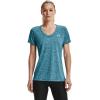 imageUnder Armour Womens Tech VNeck Twist ShortSleeve TShirtCrest Blue 446Metallic Silver