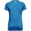 imageUnder Armour Womens Tech VNeck Twist ShortSleeve TShirtCruise Blue 900Metallic Silver
