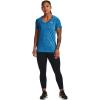 imageUnder Armour Womens Tech VNeck Twist ShortSleeve TShirtCruise Blue 900Metallic Silver