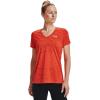 imageUnder Armour Womens Tech VNeck Twist ShortSleeve TShirtDark Orange 861Metallic Silver