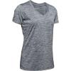 imageUnder Armour Womens Tech VNeck Twist ShortSleeve TShirtDownpour Gray 044Metallic Silver