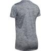 imageUnder Armour Womens Tech VNeck Twist ShortSleeve TShirtDownpour Gray 044Metallic Silver