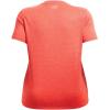 imageUnder Armour Womens Tech VNeck Twist ShortSleeve TShirtElectric Tangerine 824Metallic Silver