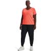 imageUnder Armour Womens Tech VNeck Twist ShortSleeve TShirtElectric Tangerine 824Metallic Silver