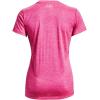 imageUnder Armour Womens Tech VNeck Twist ShortSleeve TShirtElectro PinkHalo GrayMetallic Silver