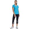imageUnder Armour Womens Tech VNeck Twist ShortSleeve TShirtEquator Blue 417Metallic Silver