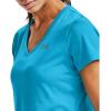 imageUnder Armour Womens Tech VNeck Twist ShortSleeve TShirtEquator Blue 417Metallic Silver