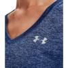 imageUnder Armour Womens Tech VNeck Twist ShortSleeve TShirtIndigo 405Metallic Silver