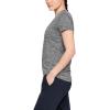imageUnder Armour Womens Tech VNeck Twist ShortSleeve TShirtJet Gray 010Metallic Silver