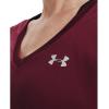 imageUnder Armour Womens Tech VNeck Twist ShortSleeve TShirtLeague Red 626Metallic Silver