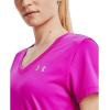 imageUnder Armour Womens Tech VNeck Twist ShortSleeve TShirtMeteor Pink 660Metallic Silver