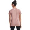 imageUnder Armour Womens Tech VNeck Twist ShortSleeve TShirtMicro Pink 685Metallic Silver