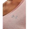 imageUnder Armour Womens Tech VNeck Twist ShortSleeve TShirtMicro Pink 685Metallic Silver